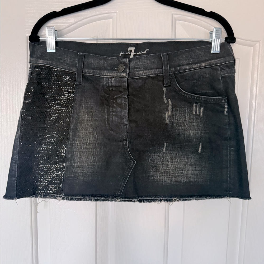 7 for All Mankind Denim Mini Skirt